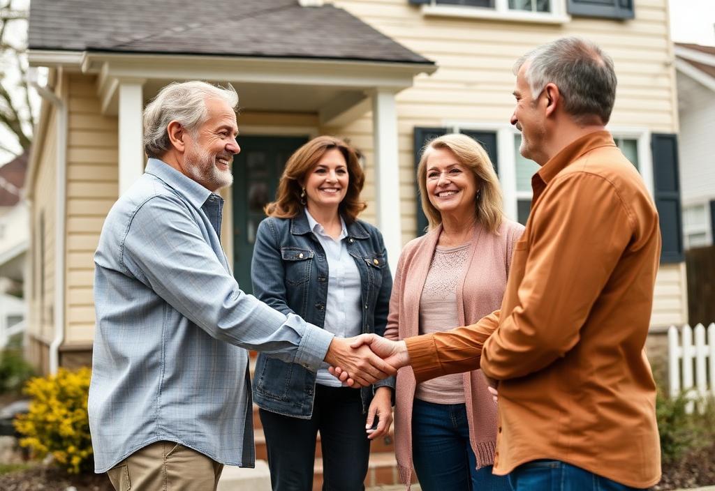 Local Bucks County home buying company meeting with homeowner